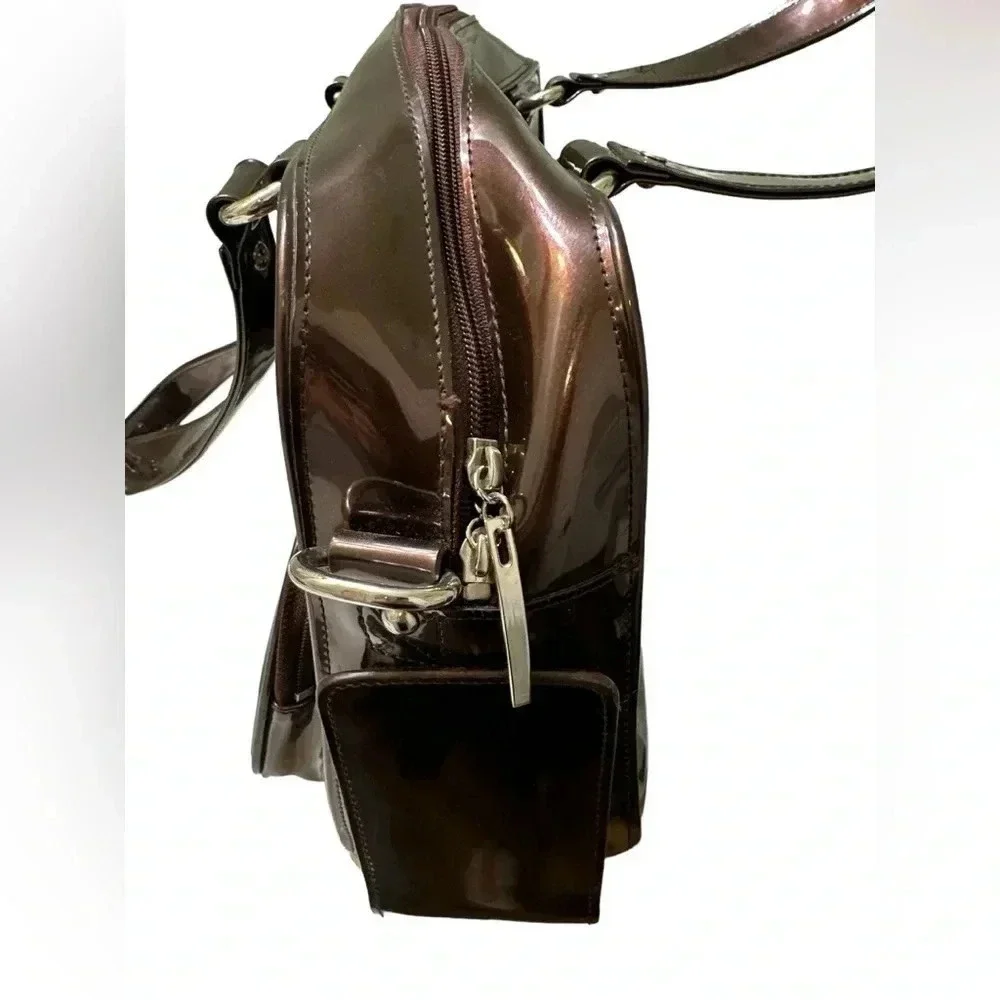 Beijo brown bronze large tote with multiple pockets